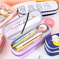 thumbnail image 2 of BE-TOOL Cartoon Pencil Case Pencil Box Stationery Storage Organizer with Zipper Double-Layer Design for Rulers Papers Pens Gifts for Students, 2 of 8