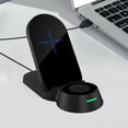 thumbnail image 4 of 3 en 1 Cargador Teléfono Reloj Auricular Tipo-C Carga Dock Estación Multifuncional Reemplazo Stand Pad Hotel Oficina Oficina Negro Inevent EL006104-01B, 4 of 7
