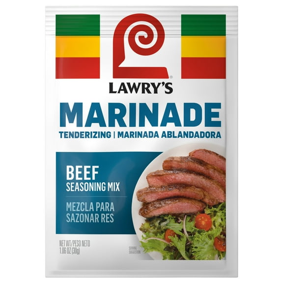 Lawry's Tenderizing Beef Marinade Spices & Seasonings Mix, 1.06 oz Packet