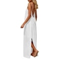 thumbnail image 4 of longantii Women Maxi Dress Casual Sleeveless Backless Cami Dress Spaghetti Strap Summer Beach Vacation Loose Flowy Long Sundress White XL, 4 of 6