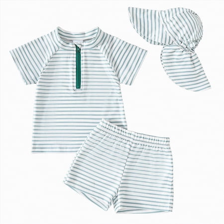 NOLDARES Baby Boy Swimsuit Toddler Bathing Suits for Boys Rash Guard Infant Two Piece Summer Beach Swimwear(Light Green 18-24 Months)