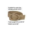 thumbnail image 3 of Womens Woven Belts Wide Waist Belts for Dress Decor Adjustable 22.83-33.07" Brown, 3 of 4