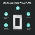 thumbnail image 7 of UCOMEN Decorator Silver Metal Wall Plate, 1-Gang for Outlets, 5 Pack, 4.57” x 2.8”, 7 of 7
