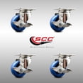 thumbnail image 2 of 3.5 Inch 316SS Solid Polyurethane Wheel Swivel Top Plate Caster Set with Brake, 2 of 2
