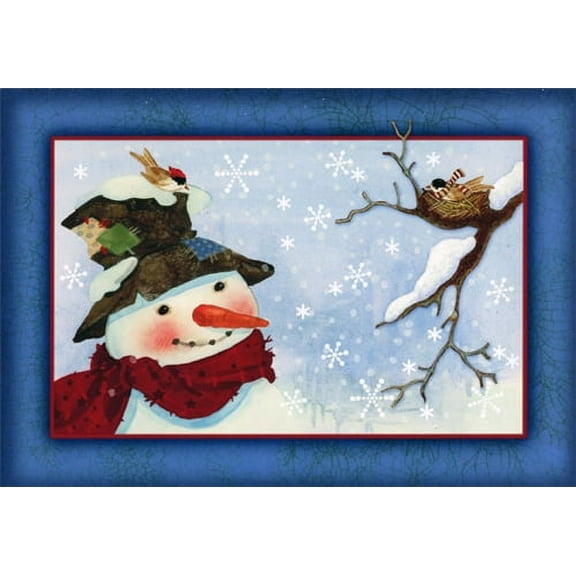 Image Arts Snowman and Birds Christmas Card (1 card/1 envelope)