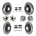 thumbnail image 1 of Transit Auto Front Rear Wheel Hub Bearings Assembly Coated Disc Brake Rotors and Ceramic Pads Kit (10Pc) for Car 2009-2013 Mazda 6 3.7L - Left Right Side (Driver Passenger) KBB-117531, 1 of 10