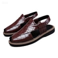 thumbnail image 2 of Men's Crocodile Embossed Slingback Sandals - Closed Toe Leather Fisherman Sandals, Casual Dress Summer Shoes, 48, 2 of 4
