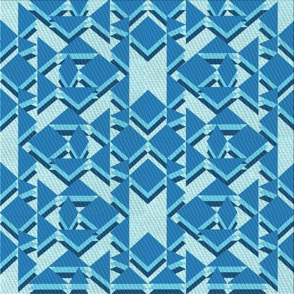 Ahgly Company Indoor Square Patterned Blue Dress Blue Area Rugs, 5' Square