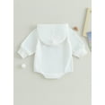 thumbnail image 4 of Bagilaanoe Newborn Baby Girl Boy Hooded Romper Sweatshirt Long Sleeve Bodysuit Rainbow Embroidery Pullover 3M 6M 12M 18M 24M Infant Casual Tee Tops, 4 of 8