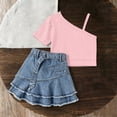 thumbnail image 5 of Amidoa Girls 2 Piece Outfits Summer Clothes Tank Top Cotton Short Sleeve Solid Color T-Shirt and Casual Shorts Kids Clothing Sets Pink Size 8, 5 of 9