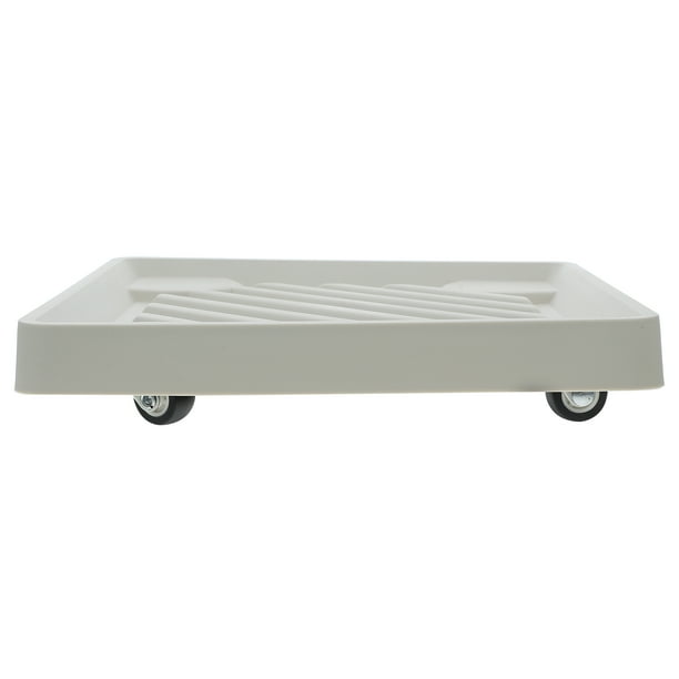 Bandeja cuadrada para plantas con ruedas, soporte para plantas con ruedas, base para maceta móvil resistente, bandeja de goteo de plástico para macetero interior y exterior