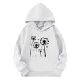thumbnail image 3 of Hauts à Manches Longues pour Filles, Chandails à Capuche Décontractés à Manches Longues pour Enfants : Chandail en Molleton à Poche en Molleton Surdimensionné Chic, 3 of 5