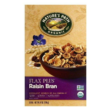 - Natures Path Raisin Bran Flax Plus Cereal, 14 OZ (Pack of 12)