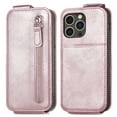 thumbnail image 2 of SaniMore for iPhone 13 Pro Magnetic Closure Top & Bottom Flip Wallet Case, Premium PU Leather Cover with Car Mount Card Slot & Adjustable Kickstand Full Body Protective Shell, Rosegold, 2 of 9