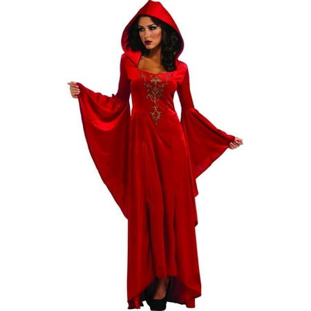Medieval Scarlett Red Hooded Dress Costume Adult