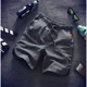 thumbnail image 4 of Pantalones cortos de 3 cuartos para hombre, informales, de lino y algodón con cordón, ropa de calle elegante, ofertas especiales, paquete de lujo Y2k, verano, talla XL EE, 4 of 5