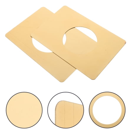 Pawsdot 2Pcs Door Hole Filler Plate Stainless Steel Golden Cover for Door Lock Restoration