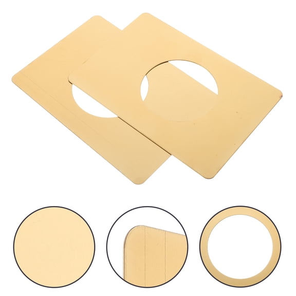 Pawsdot 2Pcs Door Hole Filler Plate Stainless Steel Golden Cover for Door Lock Restoration