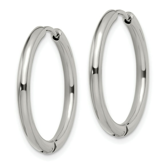 Primal Steel Stainless Steel 2.5mm Hinged Hoop Earrings