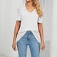 thumbnail image 5 of Camiseta Mujer Camiseta holgada de verano, camiseta sencilla para mujer, ropa informal suave para mujer (blanco L) Ygjytge para Mujer Blanco T M, 5 of 8