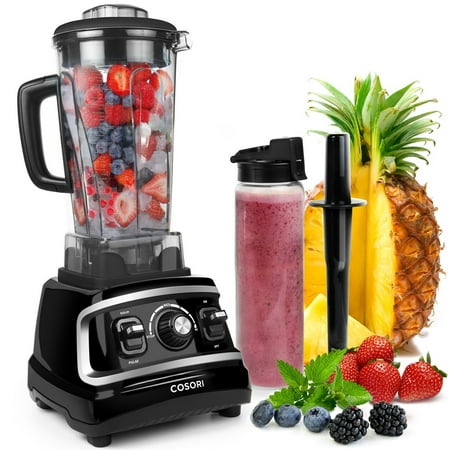 COSORI 1500W Blender for Shakes and Smoothies, Professional Kitchen Smoothie Blender Maker with 64oz BPA-Free Pitcher and 27oz Bottle,Commercial Heavy Duty Food Processor for Ice,Soup,Nuts and Batter