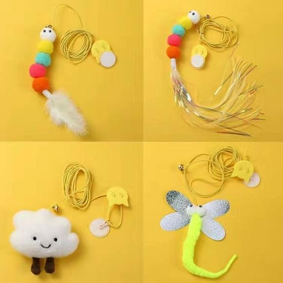 Hanging Cat Toys for Indoor Cat, Set of 4 Retractable Cat Toys for Cat