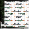 thumbnail image 4 of Ambesonne Colorful Shower Curtain, Jets Aviation Design, 69"Wx84"L, Multicolor, 4 of 5