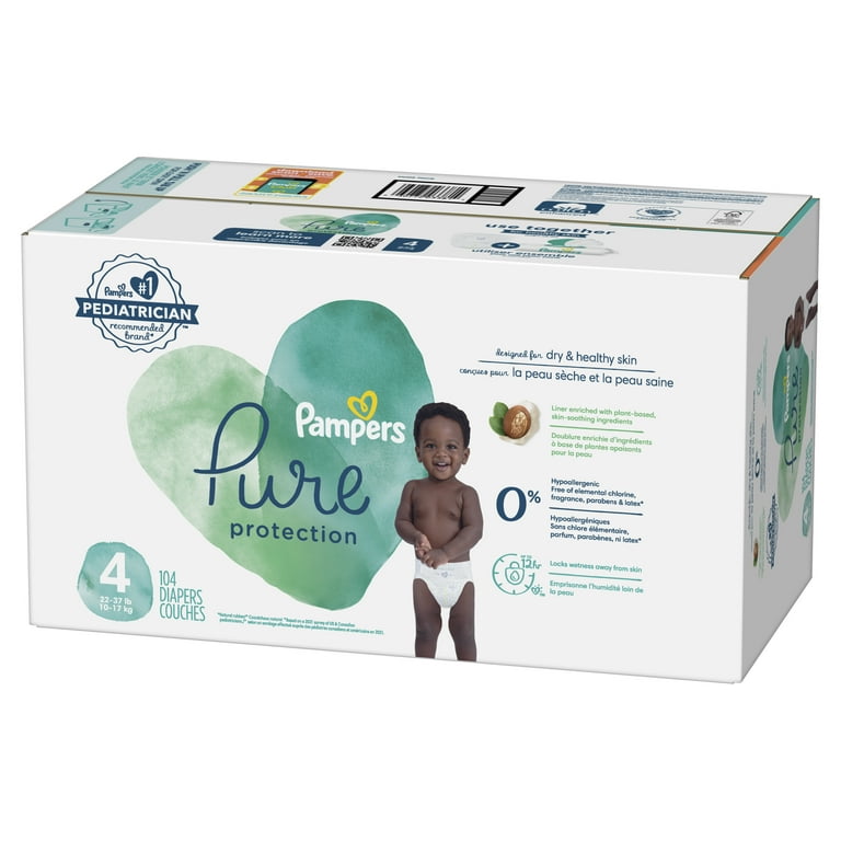 Pampers Pure Diapers Size 4, 104 Count (Select for More Options) 