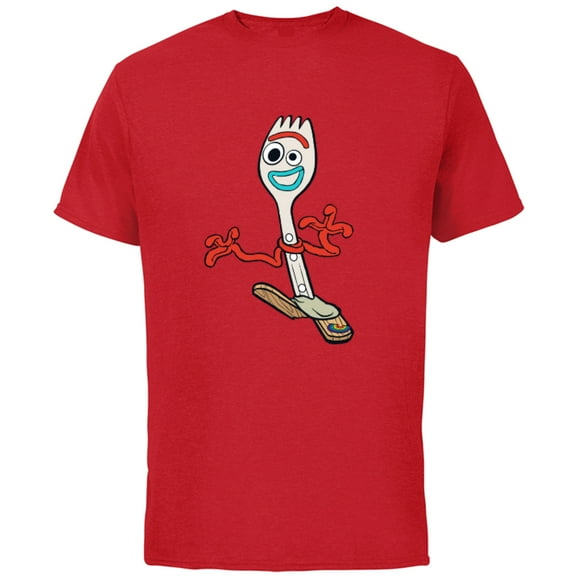 Disney Pixar Toy Story 4 Forky Running T-Shirt - Short Sleeve Cotton T-Shirt for Adults - Customized-Red