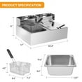 thumbnail image 3 of Hawsaiy 22.8 Qt Electric Deep Fryer with 2 Baskets, 2500W, Residential Use, 3 of 9