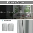 thumbnail image 7 of KBOOK 1/2 Panels Tier Curtains Blackout Rod Pocket Short Window Curtains for Kitchen, 52" x 18", Gray, 7 of 7