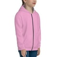 thumbnail image 5 of Naloa Pink Teenage Zipper Hoodie, Long Sleeve Zip Up Hoodies Casual Jackets Tops for 7-12 Years-Small, 5 of 6