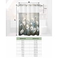 thumbnail image 6 of No Hook Shower Curtains with Snap in Liner, Spring White Floral Fabric Shower Curtain, Abstract Oil Painting Botanical Plant Double Layers & See-Through Top Window Bathroom Curtains 48''x72'', 6 of 6