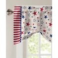 thumbnail image 3 of Tie Up Valance Curtain for Kitchen, Independence Day Stripes and Stars Rod Pocket Short Curtains Adjustable Tie-Up Shade Valances, Vintage Linen Window Treatment for Bathroom Living Room Bedroom, 3 of 7