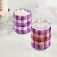 thumbnail image 2 of Yayeee 4 Pack Qtip Holder Bathroom Cotton Swab Canister with Lid Clear Dispenser Set, Purple and White Pattern, 2 of 6
