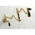 thumbnail image 4 of Kingston Brass KS2107PKL Duchess Two-Handle 1-Hole Wall Mount Pot Filler Faucet in Brushed Brass, 4 of 8