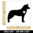 thumbnail image 2 of Siberian Husky Dog with Heart Self-Inking Rubber Stamp Ink Stamper - Yellow Ink - Small 1 Inch, 2 of 7
