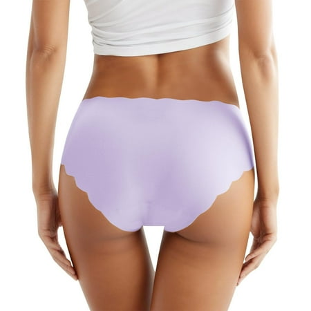 LARUYEKO Women s Seamless Hipster No Show Ice Silk Stretch Underwear Bikini Underwear Panty Women s Cotton Underwear High Waisted Ladies Full Coverage Panties High-Cut Stretch Cool Underwear