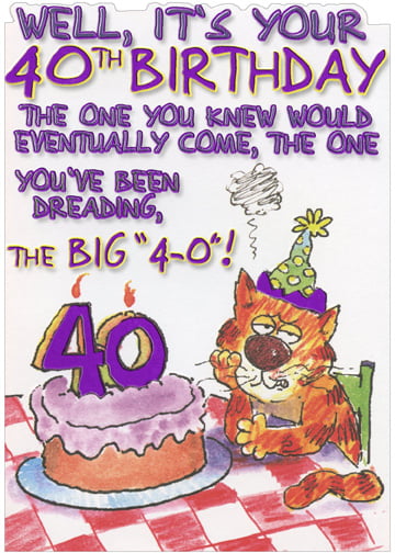 Happy 40th Birthday Card-Large 