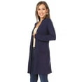 thumbnail image 4 of Moa Collection Women's Classic Open Front Long Sleeve Cardigan with Side Pockets, 4 of 5