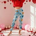 thumbnail image 4 of Visit the JURANMO Store Women Fashion Leggings Heart Print Valentine's Day Holiday Tight Pants Cute Casual Valentines Legging Light Blue M, 4 of 10