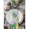 thumbnail image 2 of Easter Bunny Cloth Napkins Set of 8 Reusable Dinner Napkins, Spring Easter Eggs Floral Teal Wood Cocktail Napkin Washable Table Napkins for Wedding/Holiday Party/Baby Shower 20"x20", 2 of 7