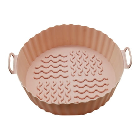 

Smrinog Silicone Air Fryer Tray Ovens Baking Pan Microwave Au Gratin Dish Tools (Pink)