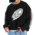 thumbnail image 1 of Sudadera sin capucha para hombre, cuello redondo, sudadera deportiva con estampado de fútbol, jersey de manga larga, blusa de poliéster para hombre, 1 of 4