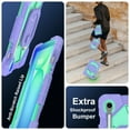 thumbnail image 6 of ELEHOLD Heavy Duty Case for Samsung Galaxy Tab S10FE/S9FE/S9, 11/10.9 inch 3-Layer Rugged 360 Rotating Kickstand Handle Grip Detachable Shoulder Strap Kids Friendly Shockproof Case, Purple+Mint, 6 of 9