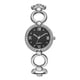 thumbnail image 1 of Reloj de aleación Reloj de pulsera de cuarzo con pantalla analógica y esfera redonda (cinturón plateado y esfera negra), 1 of 1