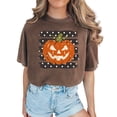 thumbnail image 6 of Retro Jack-O-Lantern Pumpkin Halloween Shirt for Women & Teen Girls, Pepper Shirt, L, 6 of 8