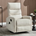 thumbnail image 2 of HSUNNS 360° Swivel Rocker Recliner Chair with Heat Massage, Chenille Manual Single Rocker Sofa Recliner Chair with Side Pockets for Living Room Home Theater, Beige, 2 of 8