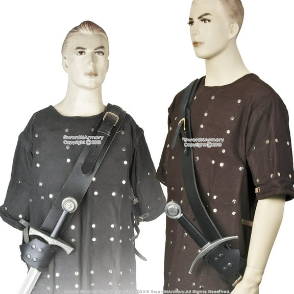 Genuine Leather Sword Frog Belt Medieval Right Hand Baldric SCA LARP Renaissance