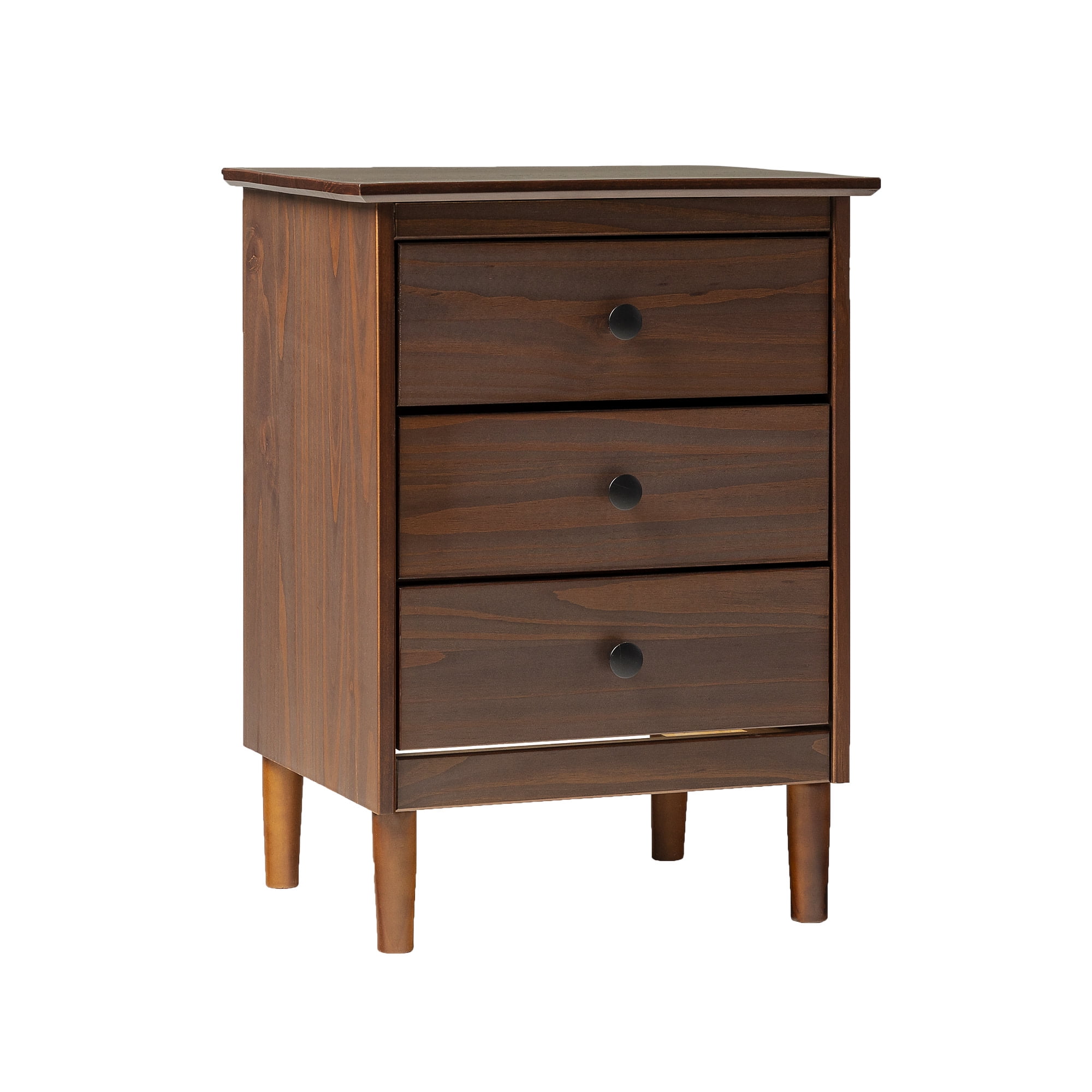 Walker Edison Madeline 3-Drawer Nightstand, Walnut